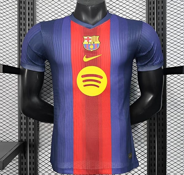 Player Version 25/26 Barcelona Blue and Red Striped with Spotify Sponsor Jersey