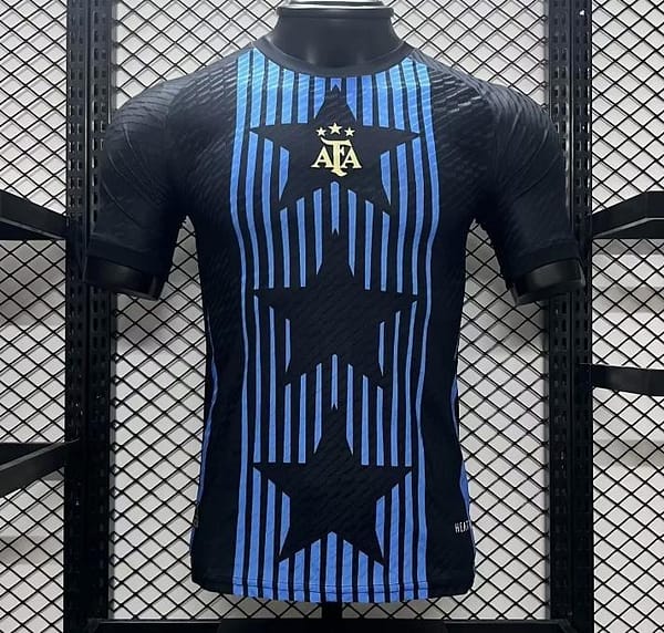 Player Version 2024 Argentina Copa America Light Blue Stripes Pre-Match Jersey