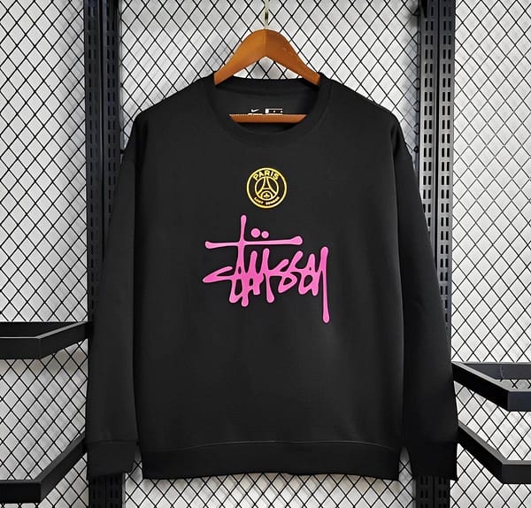 25/26 PSG STUSSY Black Sweatshirt