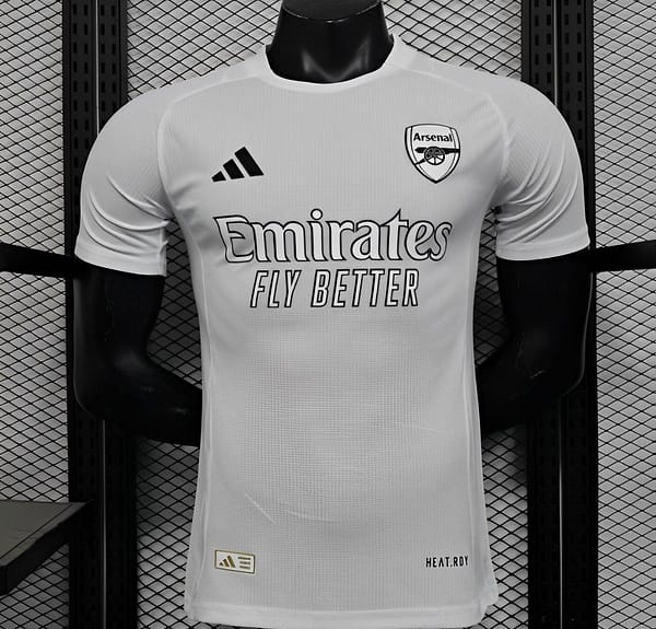 Player Version 25/26 Arsenal White with Emirates Sponsor Jersey