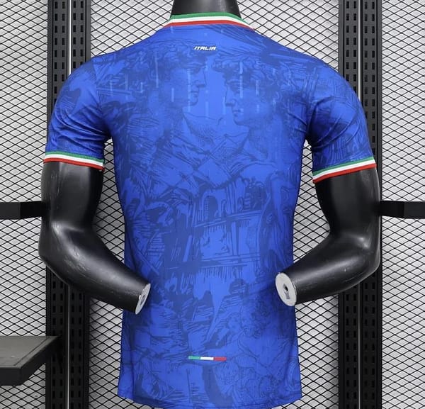 Player Version 2024 Italy Italian Football TV Blue EURO Jersey - Image 2
