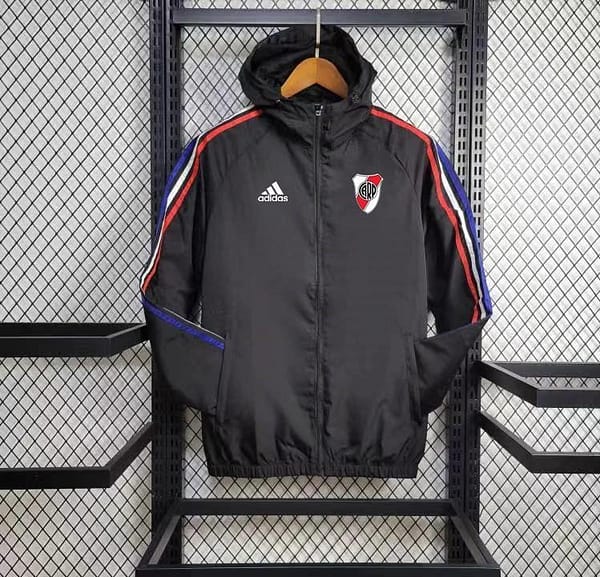 24/25 River Plate Black Windbreaker