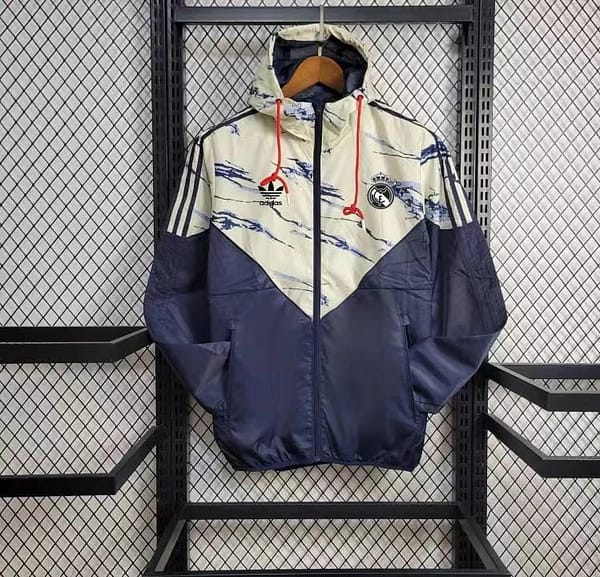 24/25 Real Madrid Navy/Beige Windbreaker