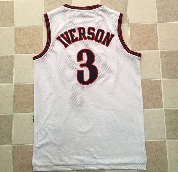 Men's Allen Iverson White Retro Classic Team Jersey - Image 2