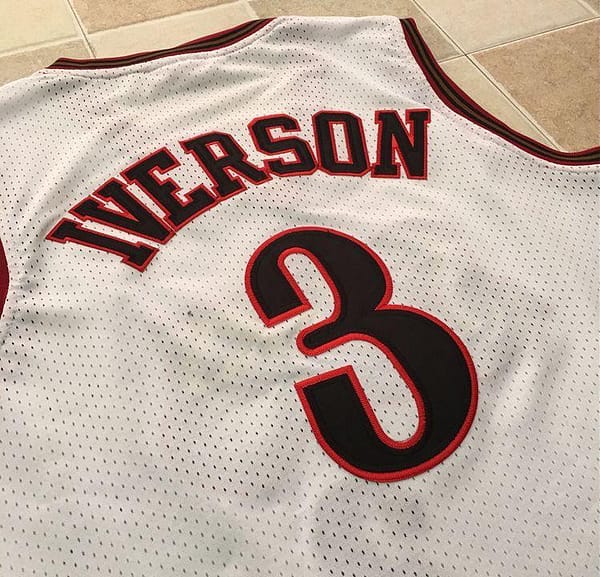 Men's Allen Iverson White Retro Classic Team Jersey - Image 6