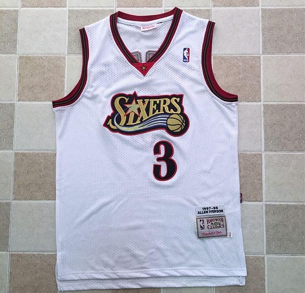 Men's Allen Iverson White Retro Classic Team Jersey