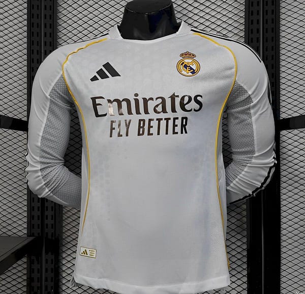 2025/26 Player Version Real Madrid Home Long Sleeves Jersey