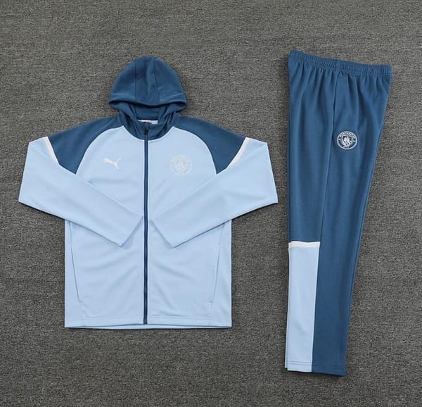 24/25 Manchester City Light Blue Hoodie Full Zipper Jacket +Long Pants - Image 7