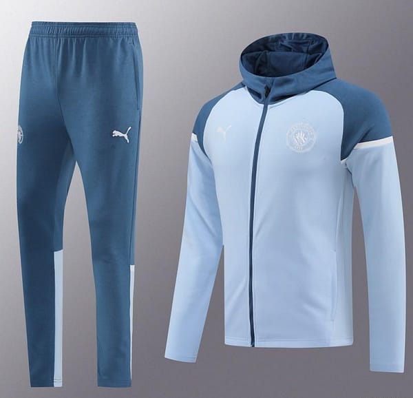 24/25 Manchester City Light Blue Hoodie Full Zipper Jacket +Long Pants - Image 16
