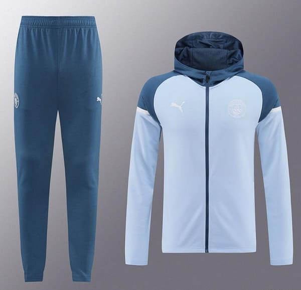 24/25 Manchester City Light Blue Hoodie Full Zipper Jacket +Long Pants - Image 17