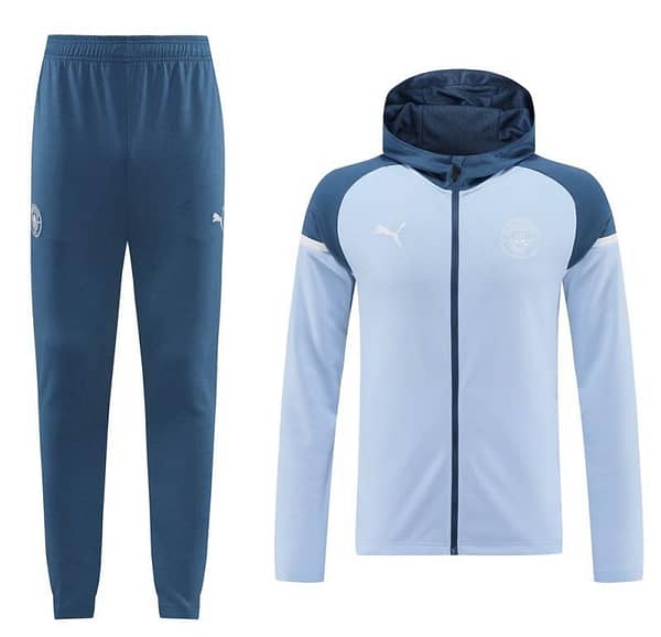 24/25 Manchester City Light Blue Hoodie Full Zipper Jacket +Long Pants - Image 18