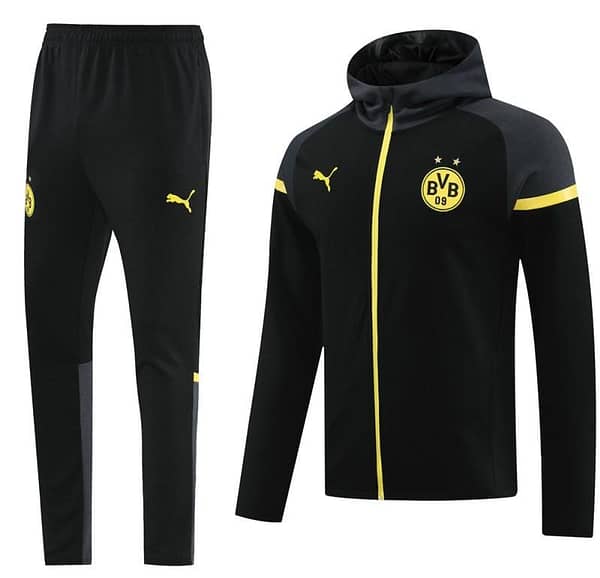 24/25 Borussia Dortmund Black Hoddie Full Zipper Jacket +Long Pants