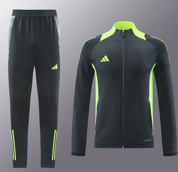 24/25 Adidas Grey/Green Full Zipper Jacket +Long Pants - Image 15
