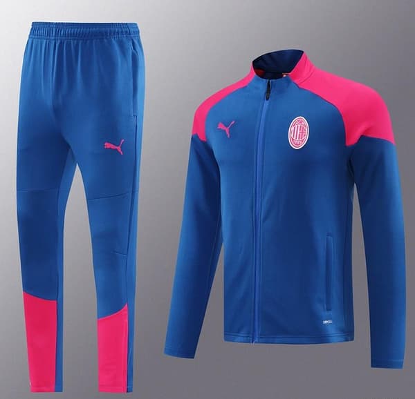 24/25 AC Milan Blue/Red Full Zipper Jacket +Long Pants - Image 13