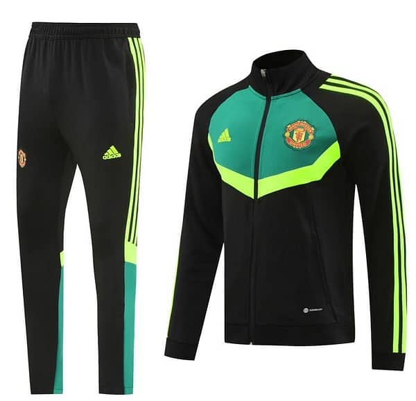 24/25 Manchester United Black/Green Full Zipper Jacket +Long Pants