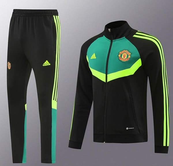 24/25 Manchester United Black/Green Full Zipper Jacket +Long Pants - Image 17