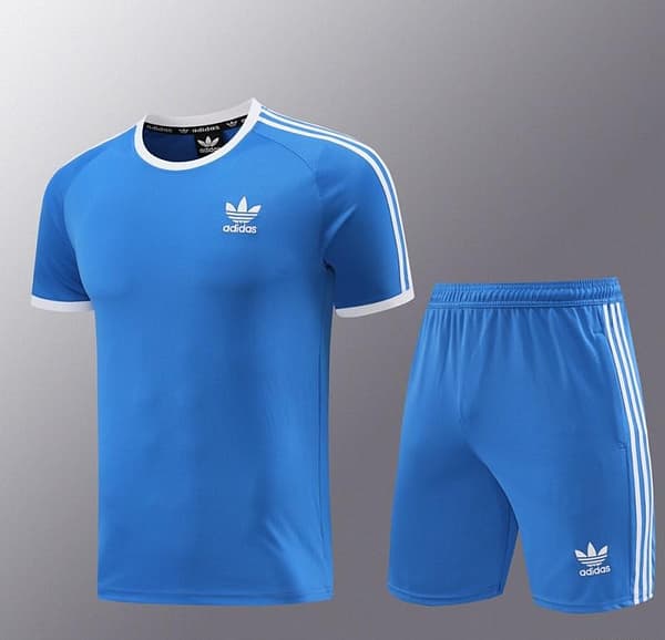 24/25 Adidas Original Blue Short Sleeve Jersey+Shorts - Image 14
