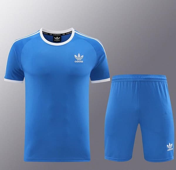 24/25 Adidas Original Blue Short Sleeve Jersey+Shorts - Image 15
