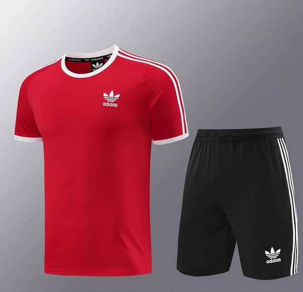 24/25 Adidas Original Red Short Sleeve Jersey+Shorts - Image 18