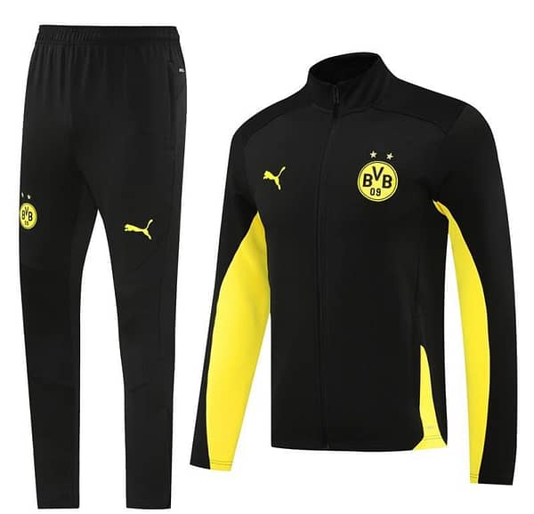 24/25 Borussia Dortmund Black/Yellow Full Zipper Jacket +Long Pants