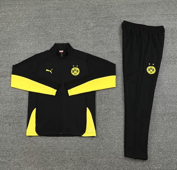 24/25 Borussia Dortmund Black/Yellow Full Zipper Jacket +Long Pants - Image 13