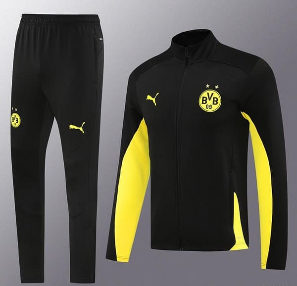 24/25 Borussia Dortmund Black/Yellow Full Zipper Jacket +Long Pants - Image 16