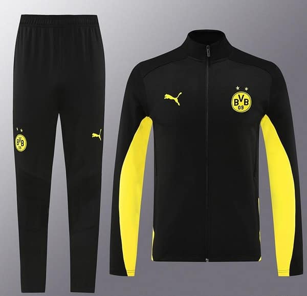 24/25 Borussia Dortmund Black/Yellow Full Zipper Jacket +Long Pants - Image 17