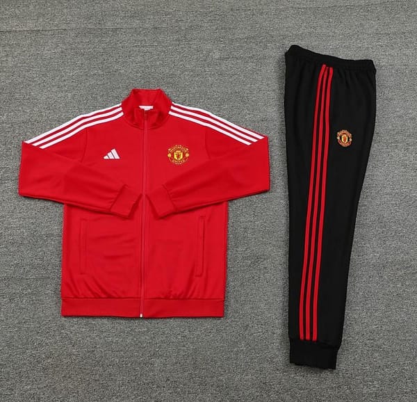 24/25 Manchester United Red Full Zipper Jacket +Long Pants - Image 12