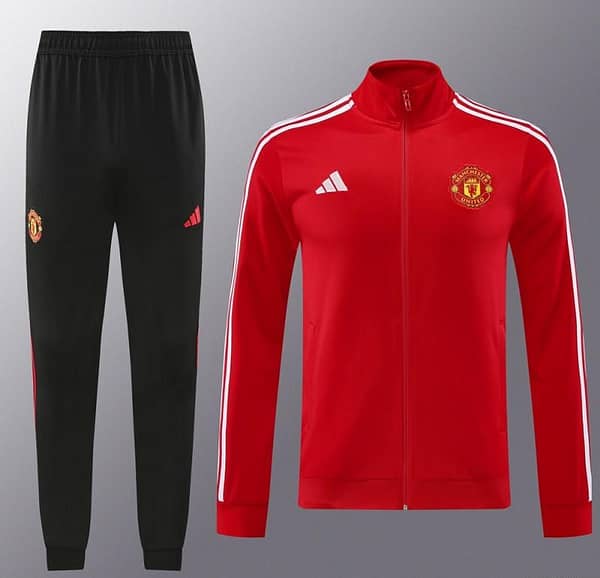 24/25 Manchester United Red Full Zipper Jacket +Long Pants - Image 16