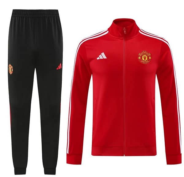 24/25 Manchester United Red Full Zipper Jacket +Long Pants - Image 17