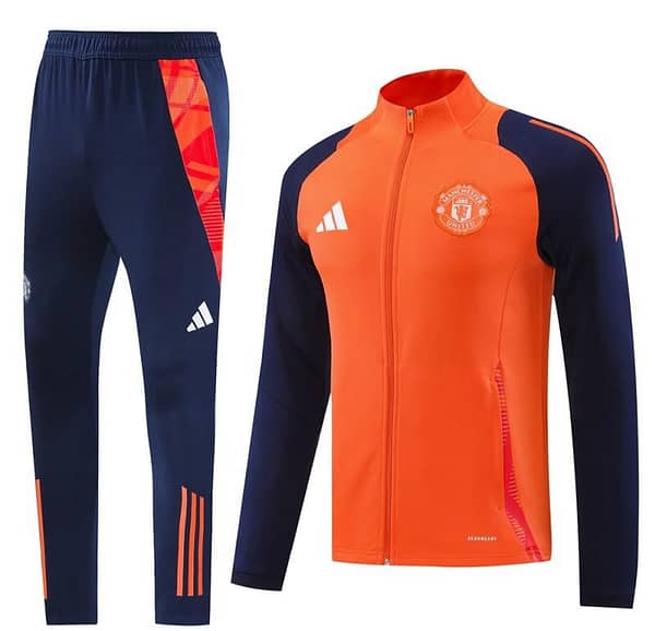 24/25 Manchester United Orange Full Zipper Jacket +Long Pants