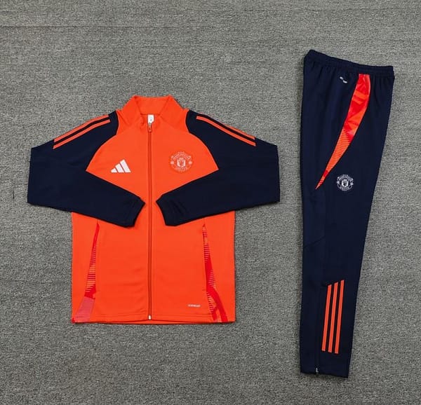 24/25 Manchester United Orange Full Zipper Jacket +Long Pants - Image 13