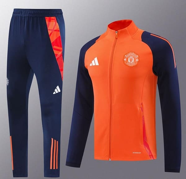 24/25 Manchester United Orange Full Zipper Jacket +Long Pants - Image 16
