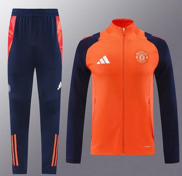 24/25 Manchester United Orange Full Zipper Jacket +Long Pants - Image 17