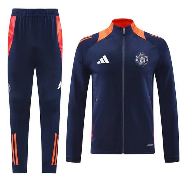 24/25 Manchester United Navy/Orange Full Zipper Jacket +Long Pants - Image 15
