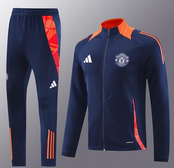 24/25 Manchester United Navy/Orange Full Zipper Jacket +Long Pants - Image 18