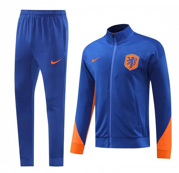 2024 Netherlands Blue Full Zipper Jacket +Long Pants