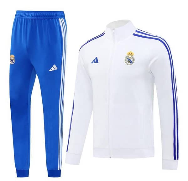 24/25 Real Madrid White Full Zipper Jacket +Long Pants
