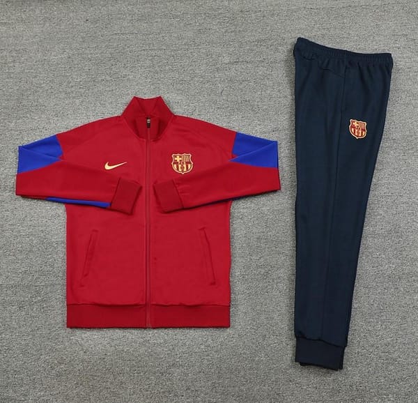 24/25 Barcelona Red Full Zipper Jacket +Long Pants - Image 11