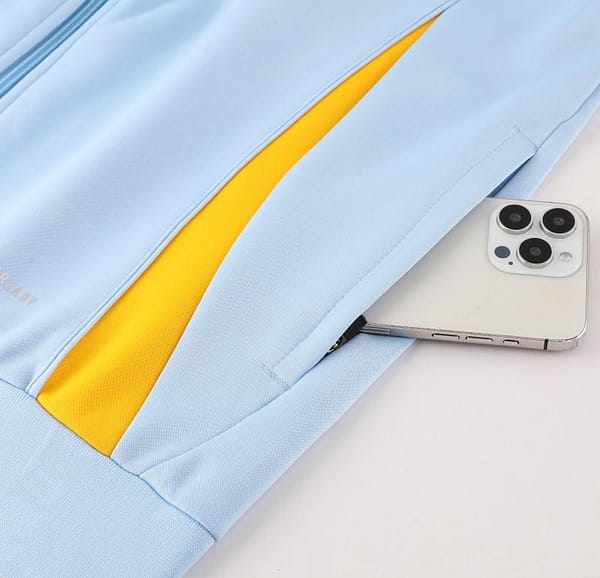 24/25 Real Madrid Light Blue/Yellow Full Zipper Jacket +Long Pants - Image 7