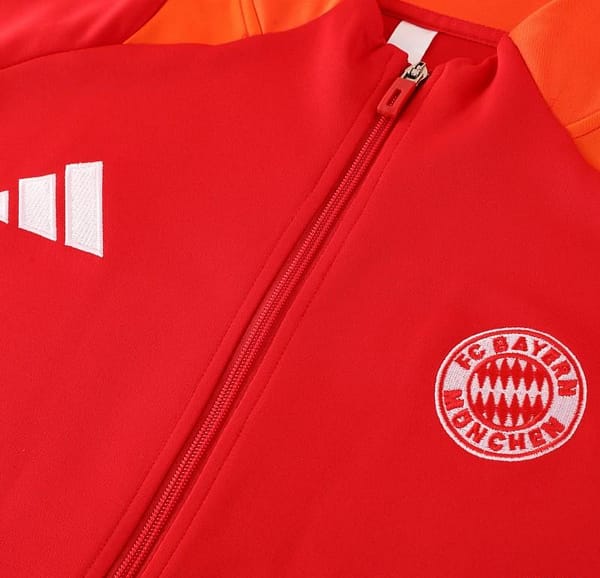 24/25 Bayern Munich Red Full Zipper Jacket +Long Pants - Image 10