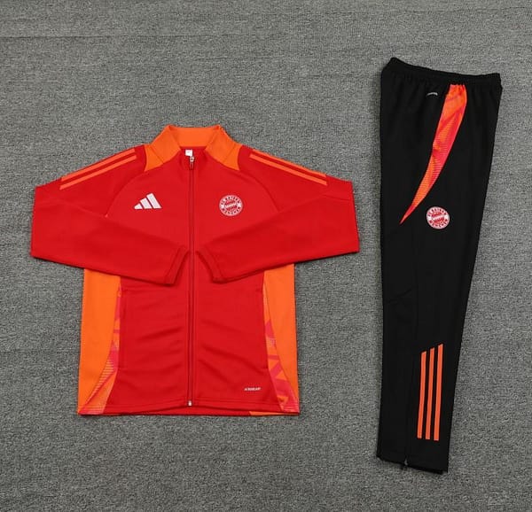 24/25 Bayern Munich Red Full Zipper Jacket +Long Pants - Image 12