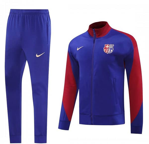 24/25 Barcelona Blue/Red Full Zipper Jacket +Long Pants