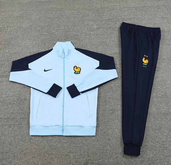 2024 France Light Blue Full Zipper Jacket +Long Pants - Image 11