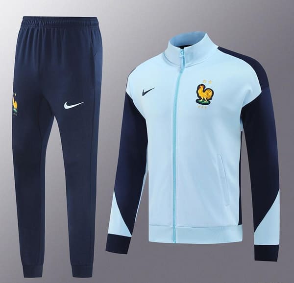 2024 France Light Blue Full Zipper Jacket +Long Pants - Image 20