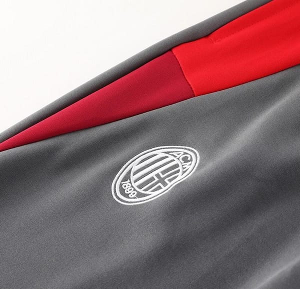 24/25 AC Milan Red/Grey Full Zipper Jacket +Long Pants - Image 3
