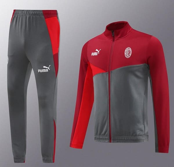 24/25 AC Milan Red/Grey Full Zipper Jacket +Long Pants - Image 15