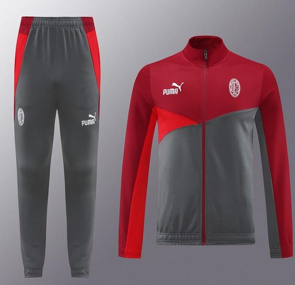 24/25 AC Milan Red/Grey Full Zipper Jacket +Long Pants - Image 16