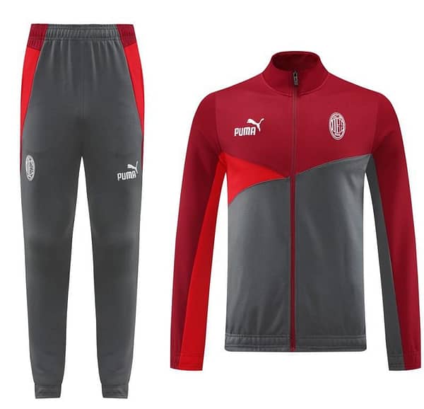 24/25 AC Milan Red/Grey Full Zipper Jacket +Long Pants - Image 17