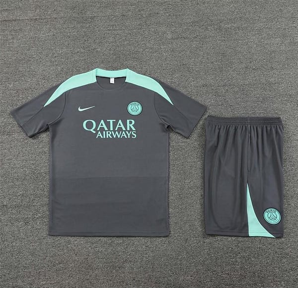24/25 PSG Grey Short Sleeve Jersey+Shorts - Image 12